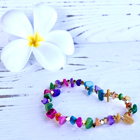 Gemstone Stretch Bracelet - Multi-Stone - Picture 2 of 3